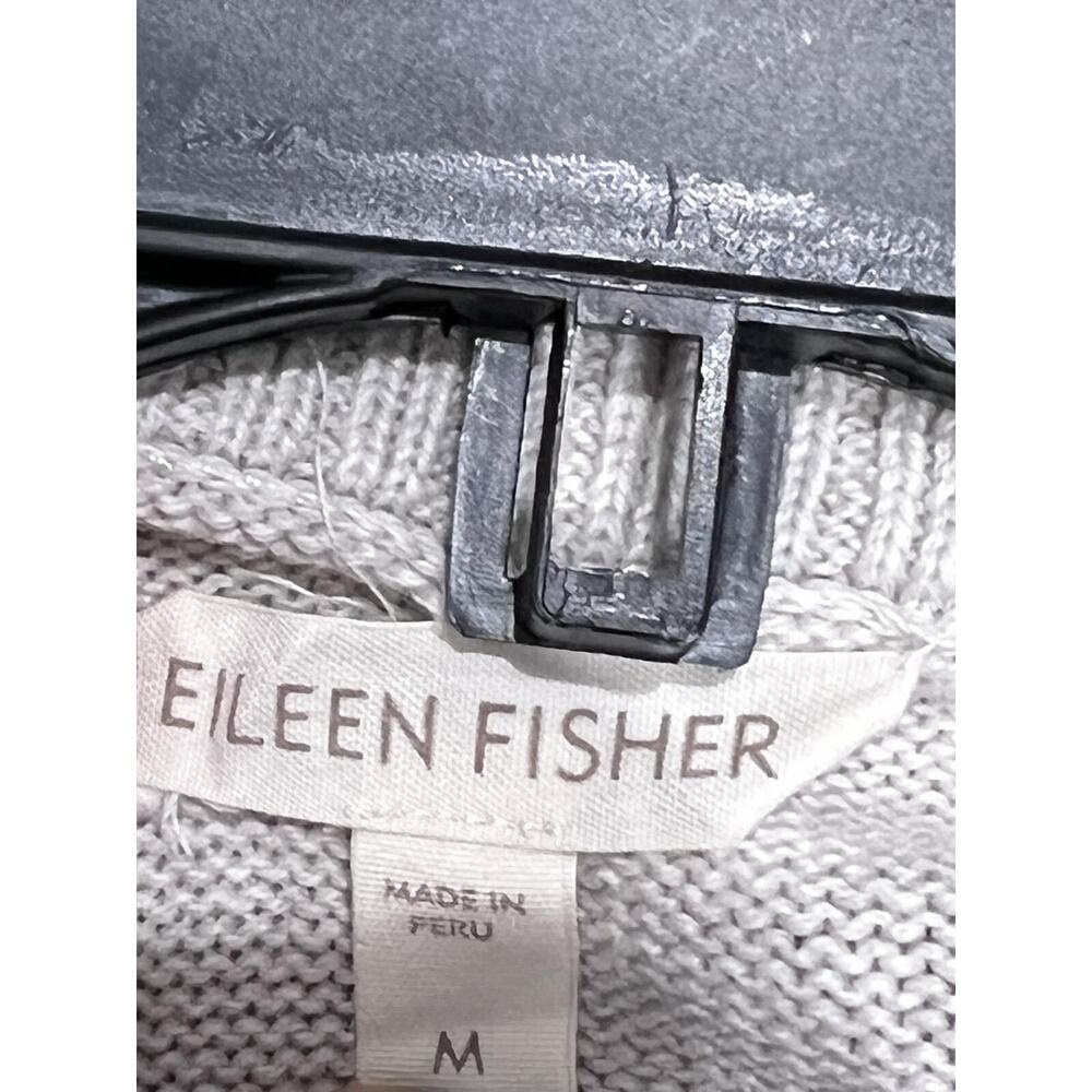 Eileen Fisher Women 100% Organic Cotton Waterfall Cardigan Gray Size M A000887 - Picture 4 of 9